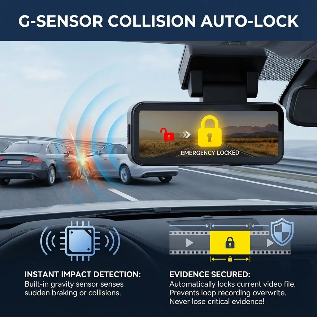 Dash Cam Dual Lens 4K UHD Recording Car DVR GPS WDR Night Vision Video Recorder Wi-Fi Room Black Box 1080P Rear View Camera