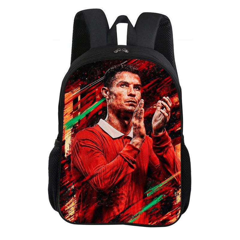 CR Football Star Knapsack Rucksack Child Bookbag  Ronaldo School Backpack Football Sports Backpack Fashion Schoolbag Kids Gift