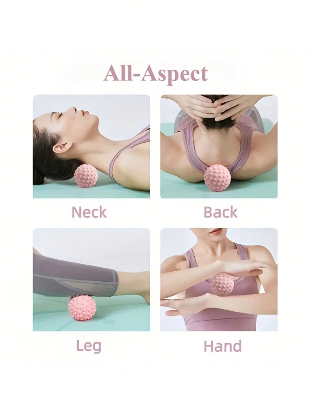 1PCS Raised-Dot Yoga Fascia Massage Ball - Acupressure Pilates Ball for Back/Waist/Foot, Ideal for Home & Gym (Yoga Accessories)