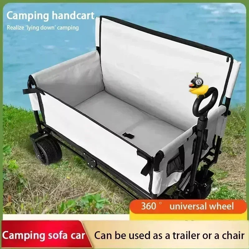 Outdoor camping cart, camping trailer, foldable stall, small cart, hand pulled travel camping picnic cart