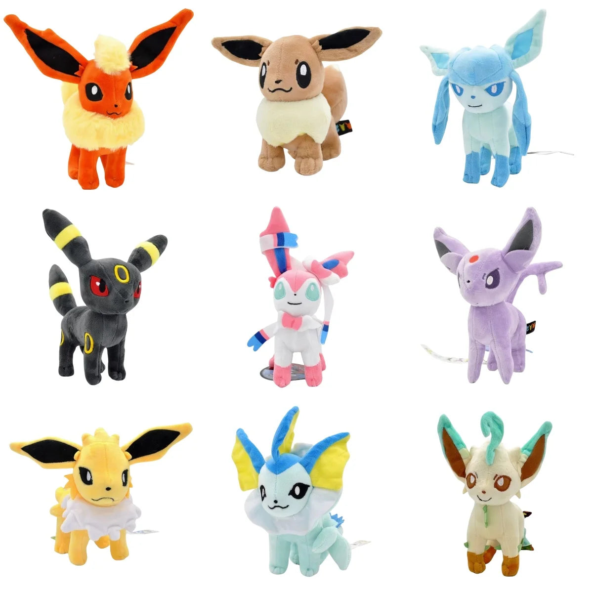 Soft Eevee Plushies Plush Toys Eevee Evolution Sylveon Umbreon Espeon Sylveon Glaceon Jolteon Stuffed Animals Peluche Dolls Gift