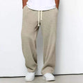 Men's Stretch Straight-Leg Sweatpants Spring-Autumn Fashion Loose-Fitting Wide-Leg Casual Pants for Sports and Leisure