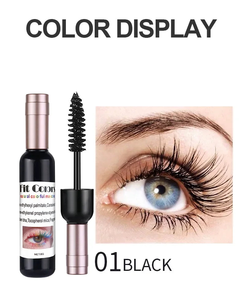 4D Colorful Mascara Waterproof Eyelash Extension Glitter Fast Dry Long-lasting Curling Purple Blue Pink Party Makeup Cosmetic