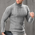 Pullovers Men Tops Turtleneck Sweaters Solid Knit Full Sleeve Casual Slim Fit Top Streetwear Thick Splice Sweater Autumn Winter