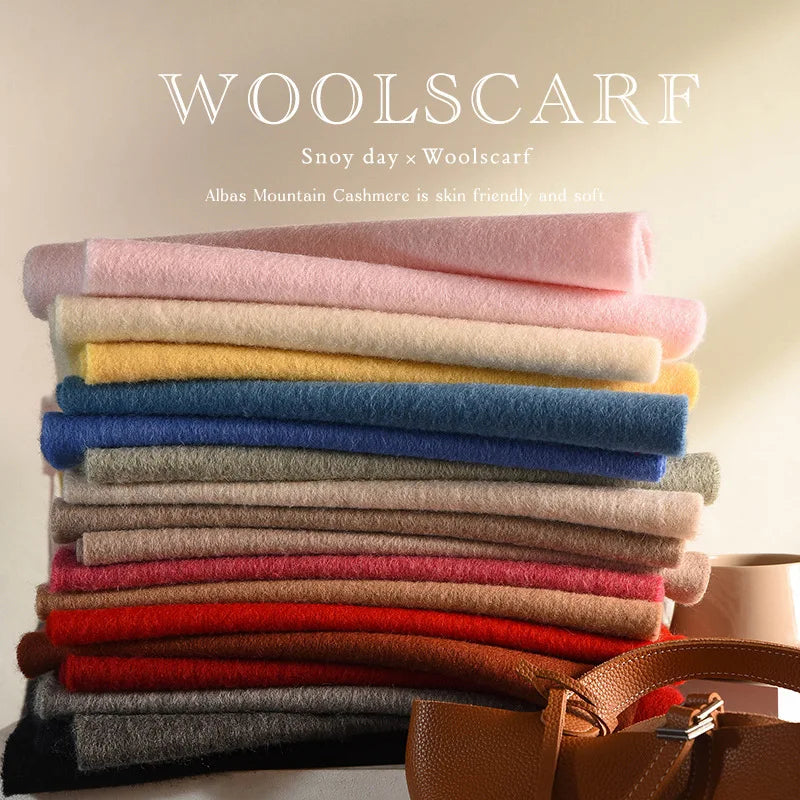 High Quality 100% Wool Muffler Classic Simple Solid Men Women Scarf Fall Winter Thick Casual Shawl Male Female Tassel Scarves