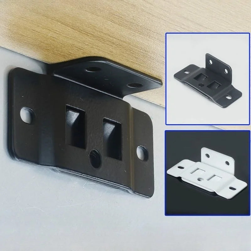 4 Pair Metal Fixing Buckle Two in One Insert Furniture Laminate L Shaped 90 Degree Connector Bracket Hardware Easy Install Home