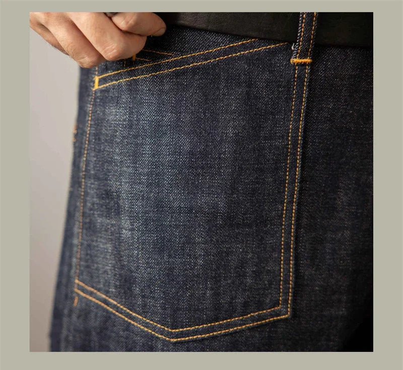 Red Tornado Denim Railroad Pants High Waist Rugged Style Selvage Jeans Back Buckle