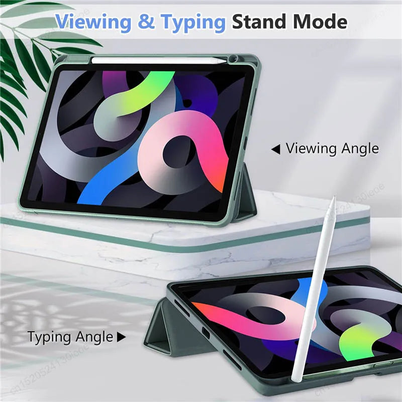For iPad A16 11th 10th 9th 8th Air 4th 5th Generation 10.9 inch Pencil Holder Case iPad Pro 11 12.9 13 inch Tablet Funda Cover