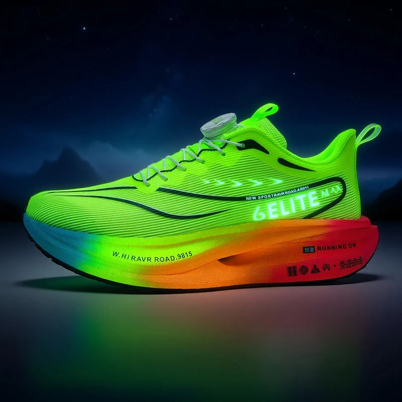 Men Running Shoes Carbon Board Speciality Marathon Sports Breathable Lightweight Women's Comfortable Athletic Nonskid Sneakers