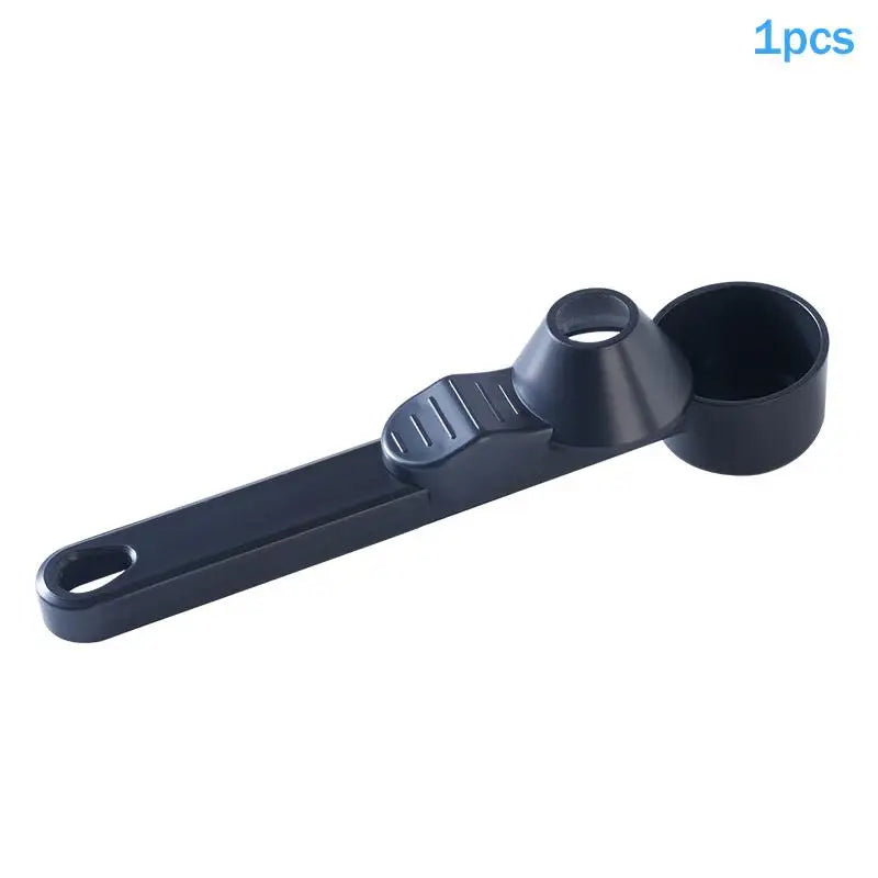 ✔Spill-Proof Protein Powder Sliding Spoon Reusable With Longer Handle Coffee Scoop Measuring Spoon Funnel Kitchen Gadgets
