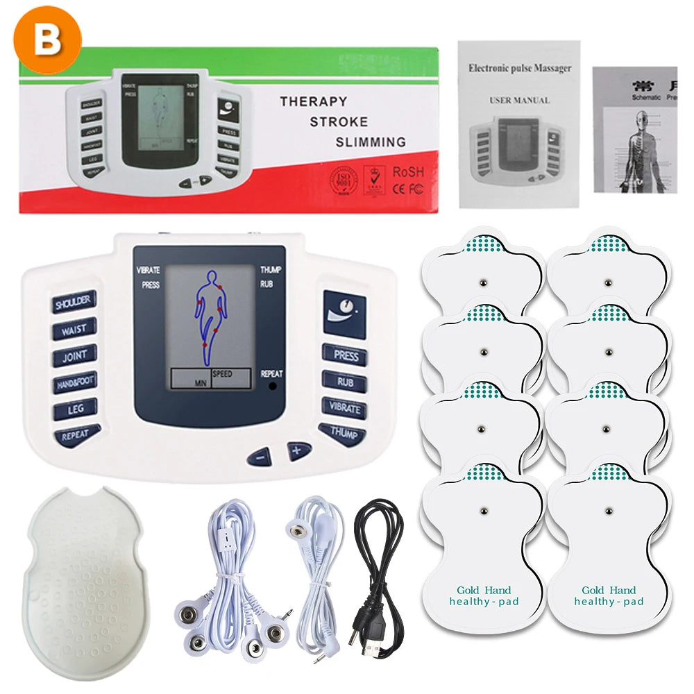 8-mode Full Body Massager Electric Muscle Stimulator Acupuncture Low Frequency Pulse Vibration Massage Relax Muscle Anti-fatigue