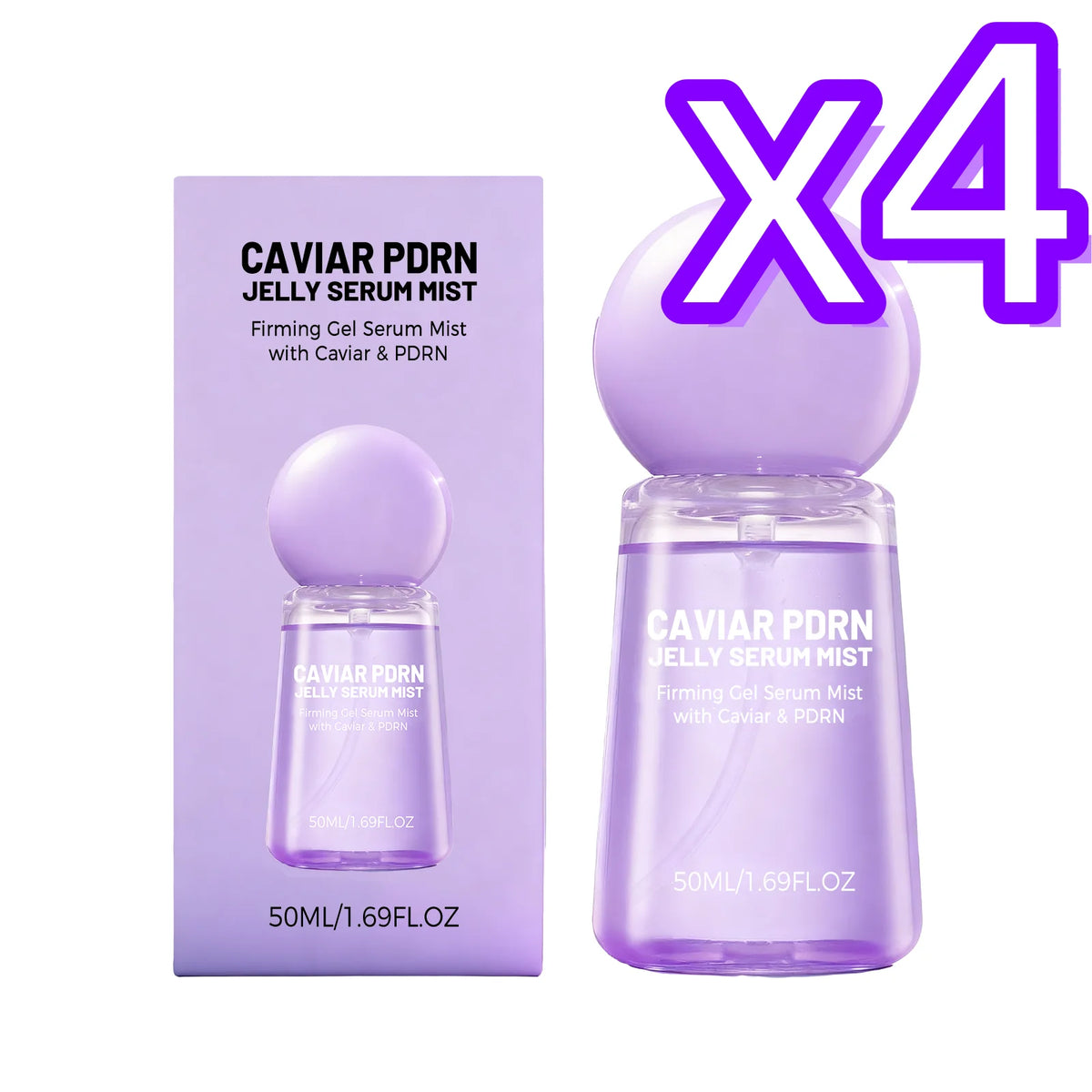 Caviar PDRN Jelly Serum Mist Smooth Dry Lines Nourish Hydrating Skin Brighten Skin Tone Tighten Facial Pores Jelly Essence Spray