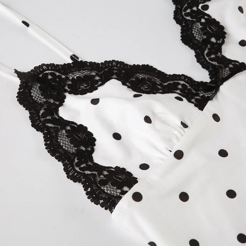 Lace V-Neck Patchwork Maxi Dress Women Backless High Waist Slim Spaghetti Contrast Party Dress Female Spring Long Dress Hot Sale