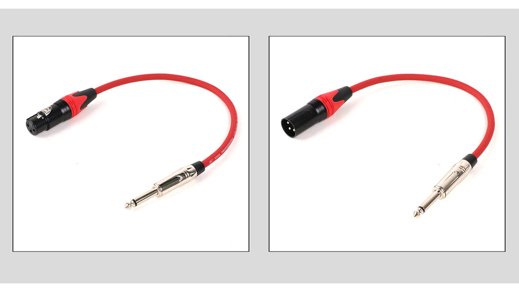 1PC 1/4 Inch (6.35mm) TS Jack to XLR Female/Male Microphone Audio Cable Unbalanced 3Pin XLR to Quarter Inch Mono Plug Mic Cord