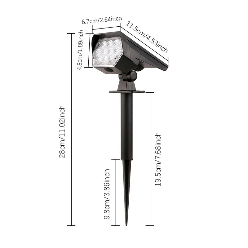 10 LED Solar Spotlights Cool White, Outdoor Landscape Lights, Adjustable Solar Powered Spot Lights for Garden Yard