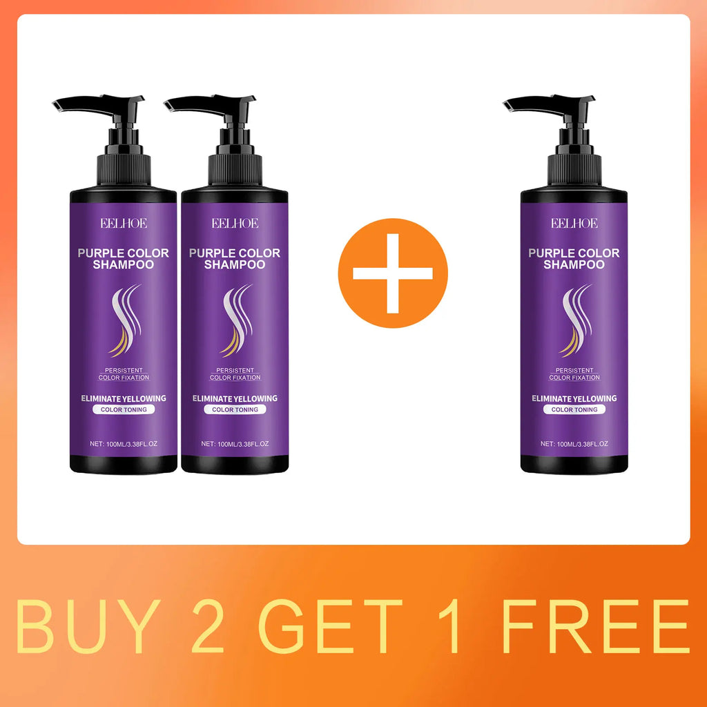 EELHOE Purple Shampoo for Blonde Hair Color Fix Fading Yellow Remedy for Gray Hair Cover After Professional Hair Bleach Shampoo