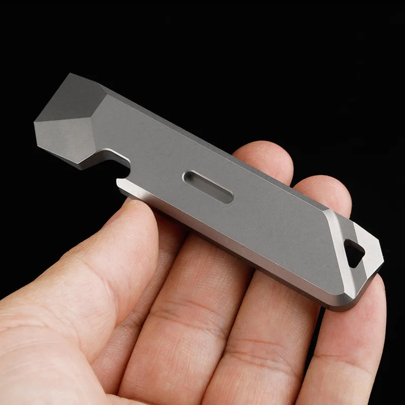 EDC Titanium Alloy Crowbar Portable Bottle Opener Safety Belt Cutter Outdoor Camping Gear Multifunction Tools
