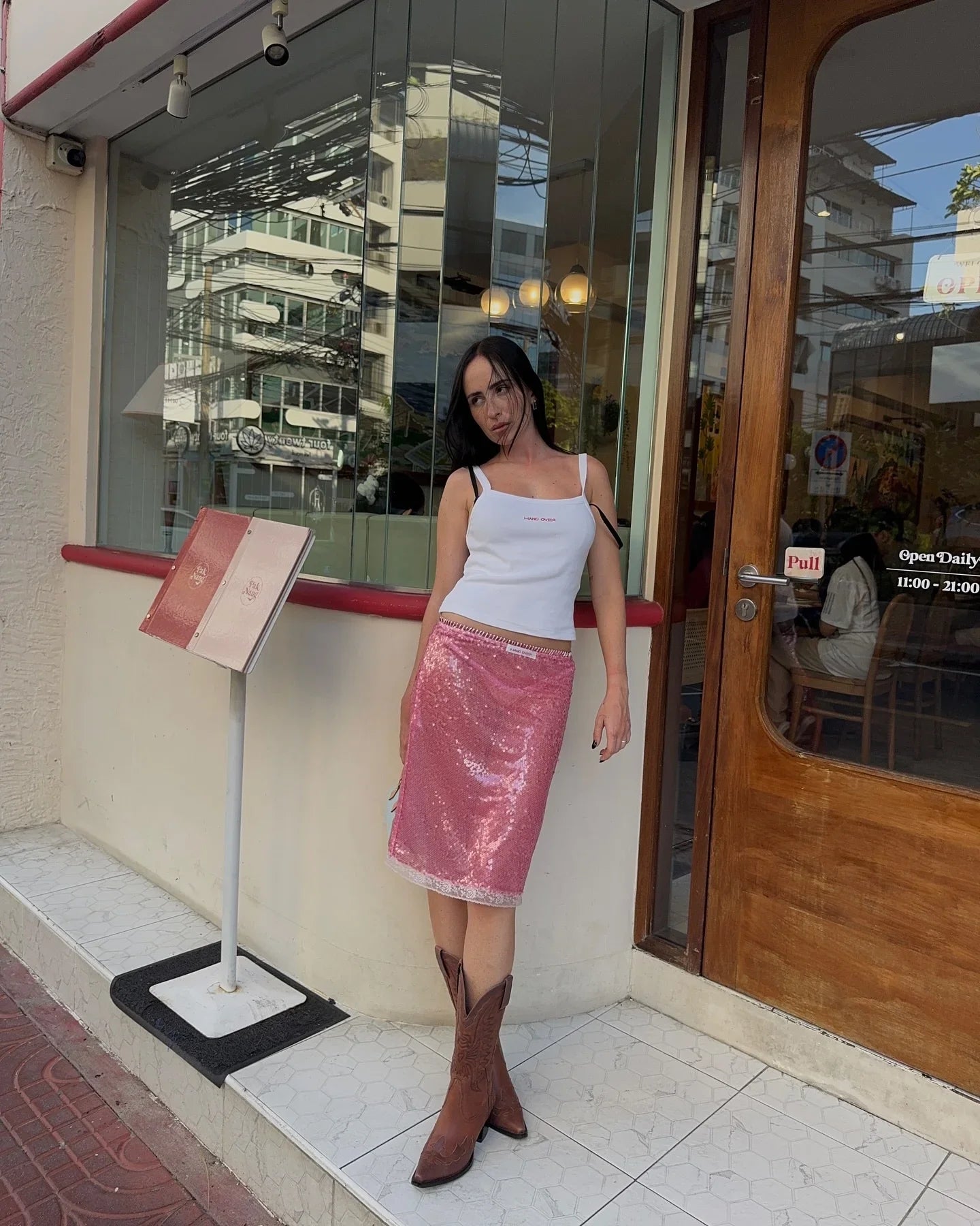 Sexy Pink Sequin Midi Skirt Women Ruched Lace Patchwork Elastic Waist Bodycon Pencil Skirts Lady Club Party Dating Glitter Wear