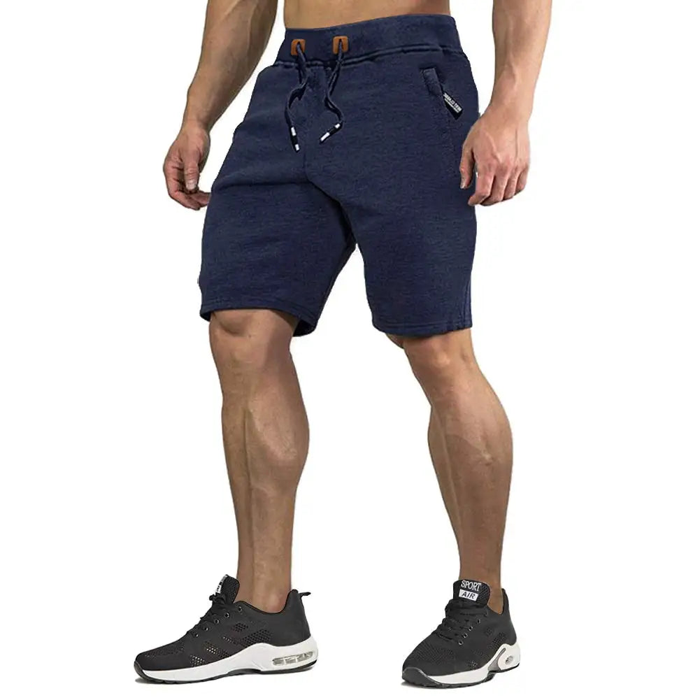 TACVASEN Summer Cotton Running Track Shorts Mens Casual Jogger Shorts Elastic Waist Athletic Workout Zipper Pockets Short Pants