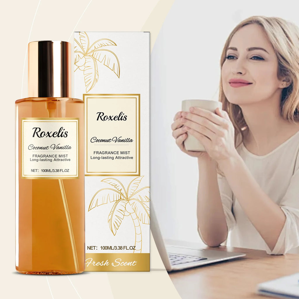 Coconut Vanilla Romantic Body Mist - Fresh Elegant Scent, Long-Lasting Natural Fragrance, Portable Daily Niche Perfume