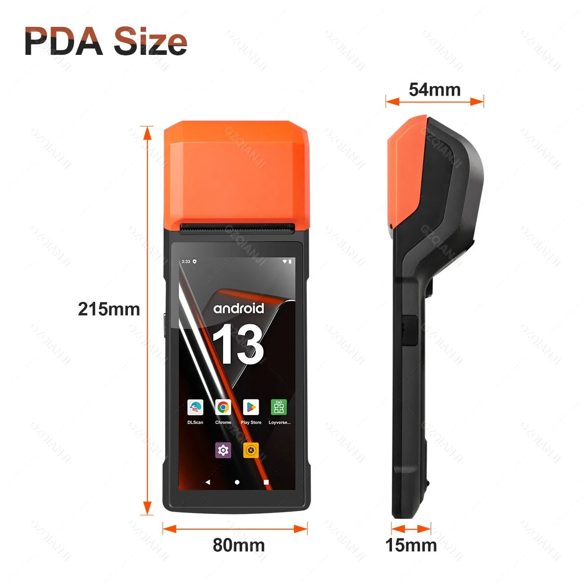 4G Android 13/14 Handheld POS Printer with 58mm Thermal Printing, 1D2D Scanner, NFC optional Compatible with Loyverse POS, Grab