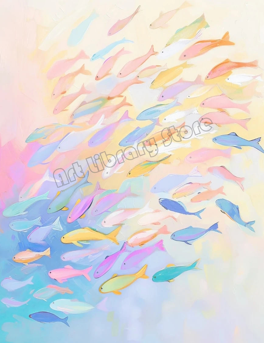 Abstract Coastal Cowgirl Beach Boat Oyster Shell Lighthouse Colorful Summer Poster Canvas Painting Wall Art Pictures Home Decor