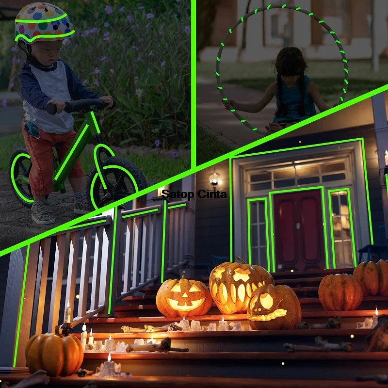 5M Green Luminous Safety Warning Strip Glow In The Dark Tape Self-Adhesive Stickers For Stage Stair Steps Home Marking Exit Sign