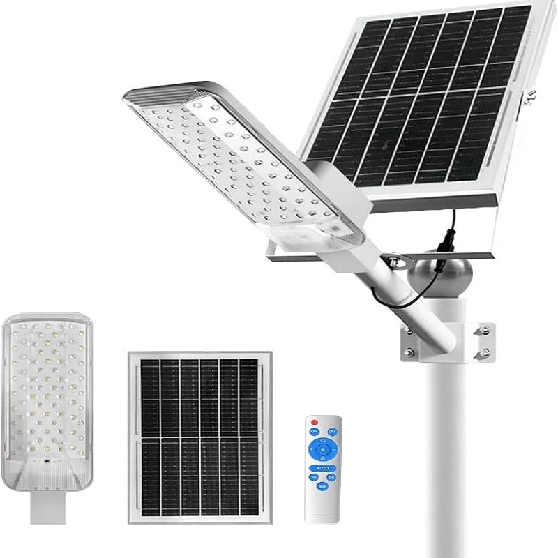 Solar Outdoor Street Lights 6500W 15000/6000mAh Dusk To Dawn IP65 Waterproof Lamp with Remote for Garden Patio Security
