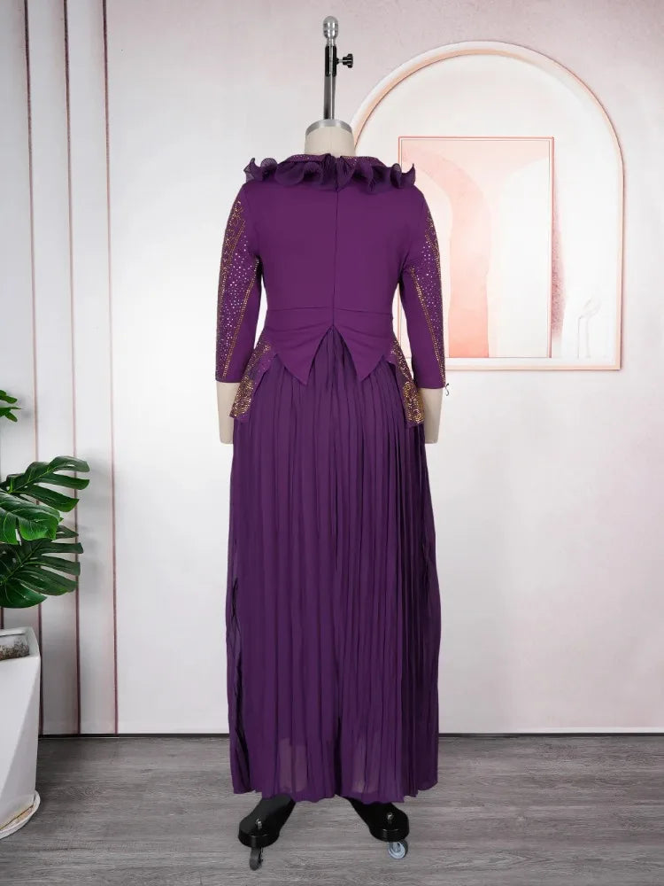 Party Evening Dresses Elegant Women Luxury Bodycon Maxi Dress Long Sleeve Robes Africa Clothes Birthday Wedding Prom Ladies Gown