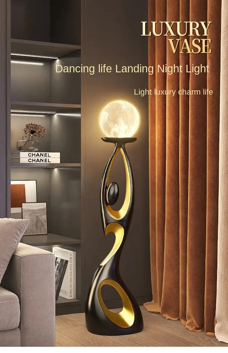 NEW Home Decoration Art Light Luxury Creative Living Room TV Cabinet Floor Decoration Night Glow Resin Sculpture LED Floor Lamp