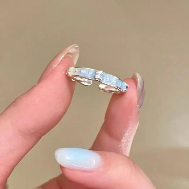 3pcs Set New Fashion 925 Sterling Silver Cute Guppy Ring Stacking Finger Ring, Animals Adjustable Open Rings Birthday Gift