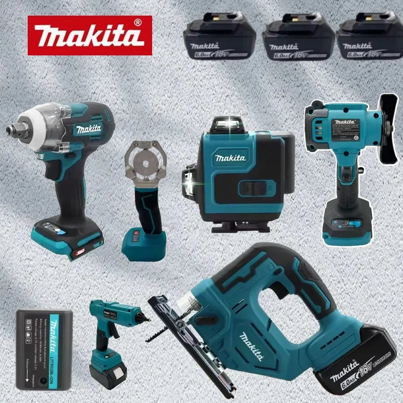 Makita  For Makita Battery Brushless Electric Impact Hammer Drill Angle Grinder Electric Circular Saw Combo Kits Power Tool