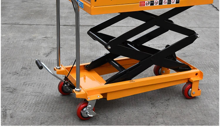 Manual hydraulic mobile lifting platform car scissors elevator mold logistics platform forklift