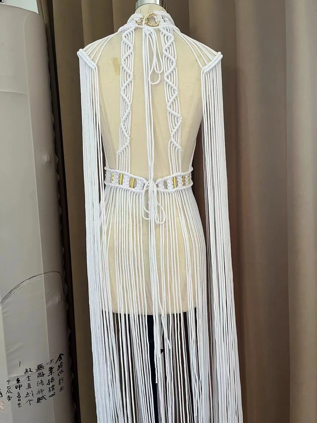 Beachapche Vestidos  MacrameDress Women'S Hollow Tassel Woven Dress Celebrity Club Party Cocktail beach Dress