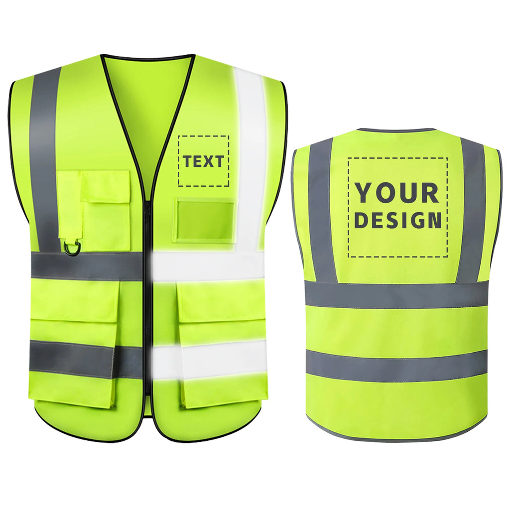 Custom Your Logo Safety Vest Construction Work Traffic Vest Railway Coal Miners Uniform Security ANSI Class 2 Safety Workwear