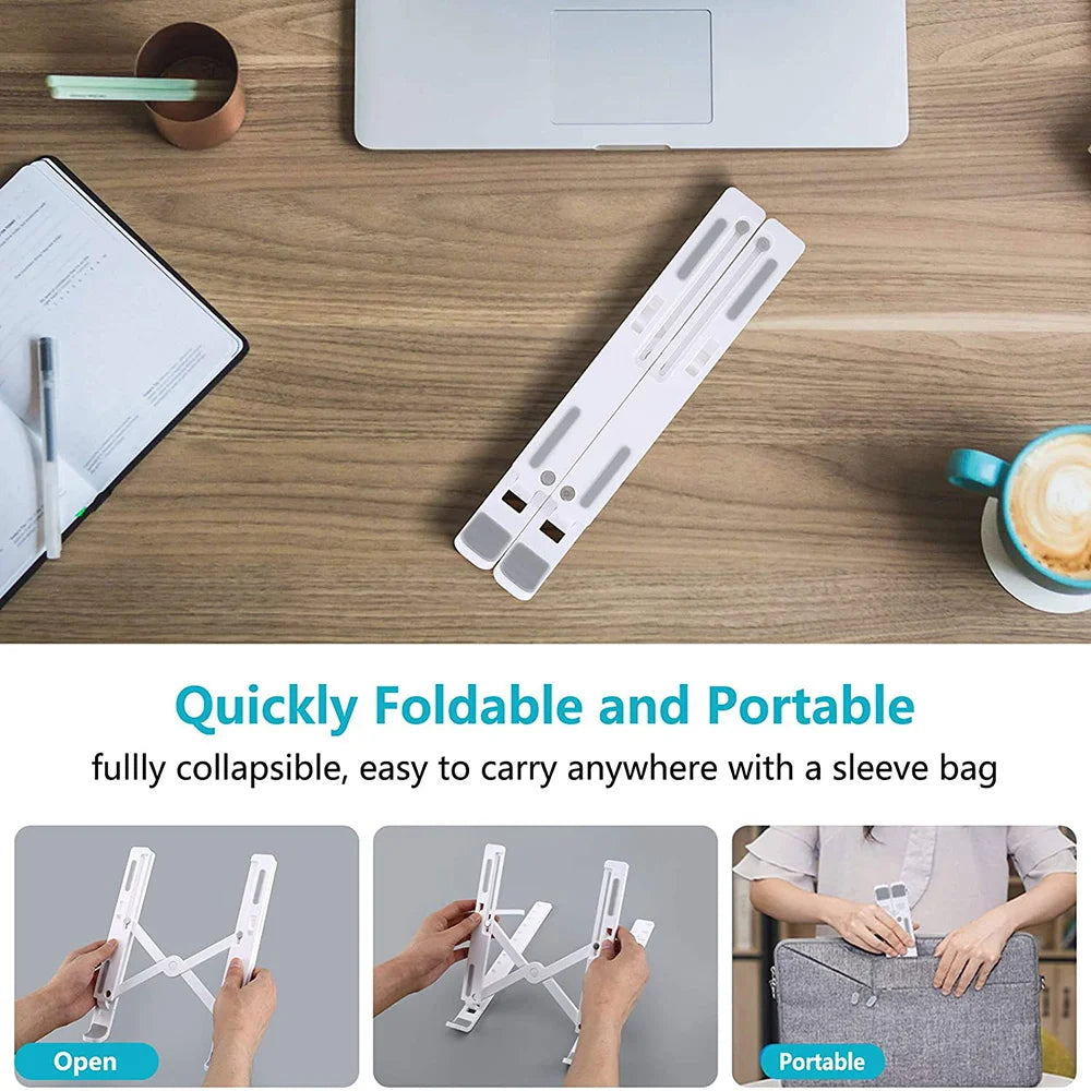 Foldable Laptop Stand Cooling Notebook Bracket Adjustable Ergonomic Laptop Support Base Holder Laptop Tablet Accessories Stands
