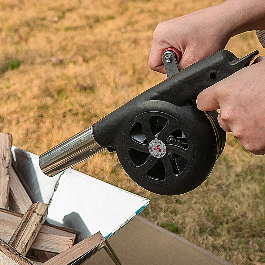 220V BBQ Fan Small Blast Engine with Air Collecting Adjustable Speed Cooking Tool US/EU Plug Handheld Barbecue Blower Camping