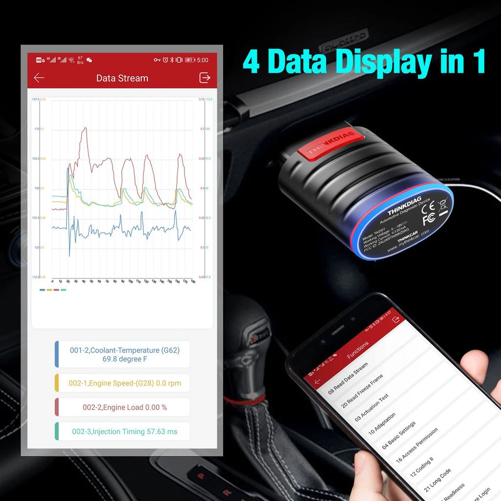 2026 THINKCAR New Thinkdiag ALL System Car Diagnostic Tools ECU Coding Active Test 16 Reset 1 Year Free OBD2 Scanner Code Reader