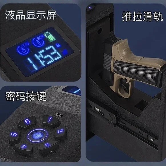 Sliding Gun Case Thickened And Shock-resistant Fingerprint Password Key Lock Gun Safe Sliding Gun Equipment Case