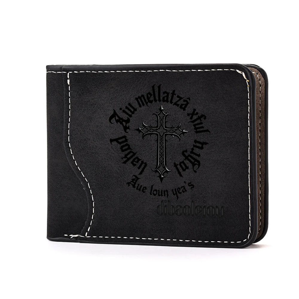 Men's Fashionable Minimalist Short Wallet Personalized PU Leather Design Compact Card Holder for Men