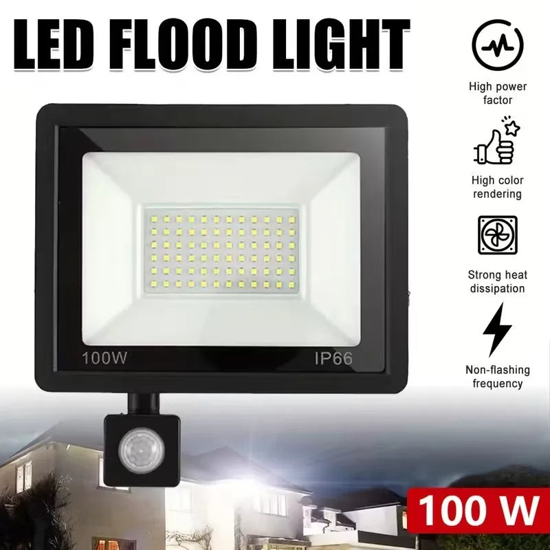 Led Spotlight With Motion Detector Outside Waterproof 220V 10W 20W 30W 50W 100W Street Ice Lamp Led Projector Lighting Focus