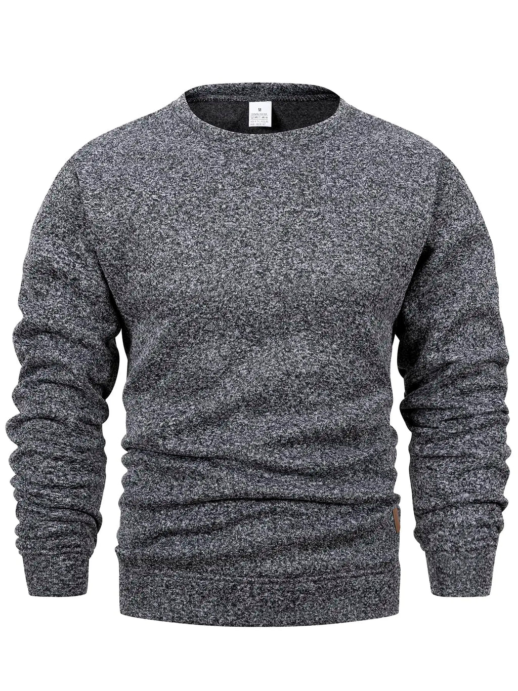 Men's Crew Neck Heather Sweatshirt Autumn Winter Soft Ribbed Crewneck Pullover Reinforced Stitching Casual Daily Wear