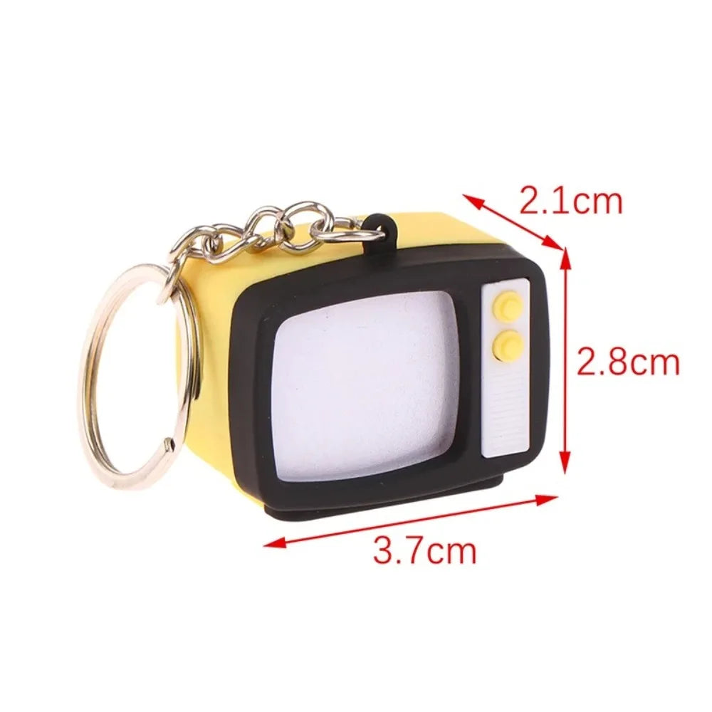 Creative Retro Television Keychain Miniature Television Tv Keychain Pendant Creative Children  Model  Led Keychain Home