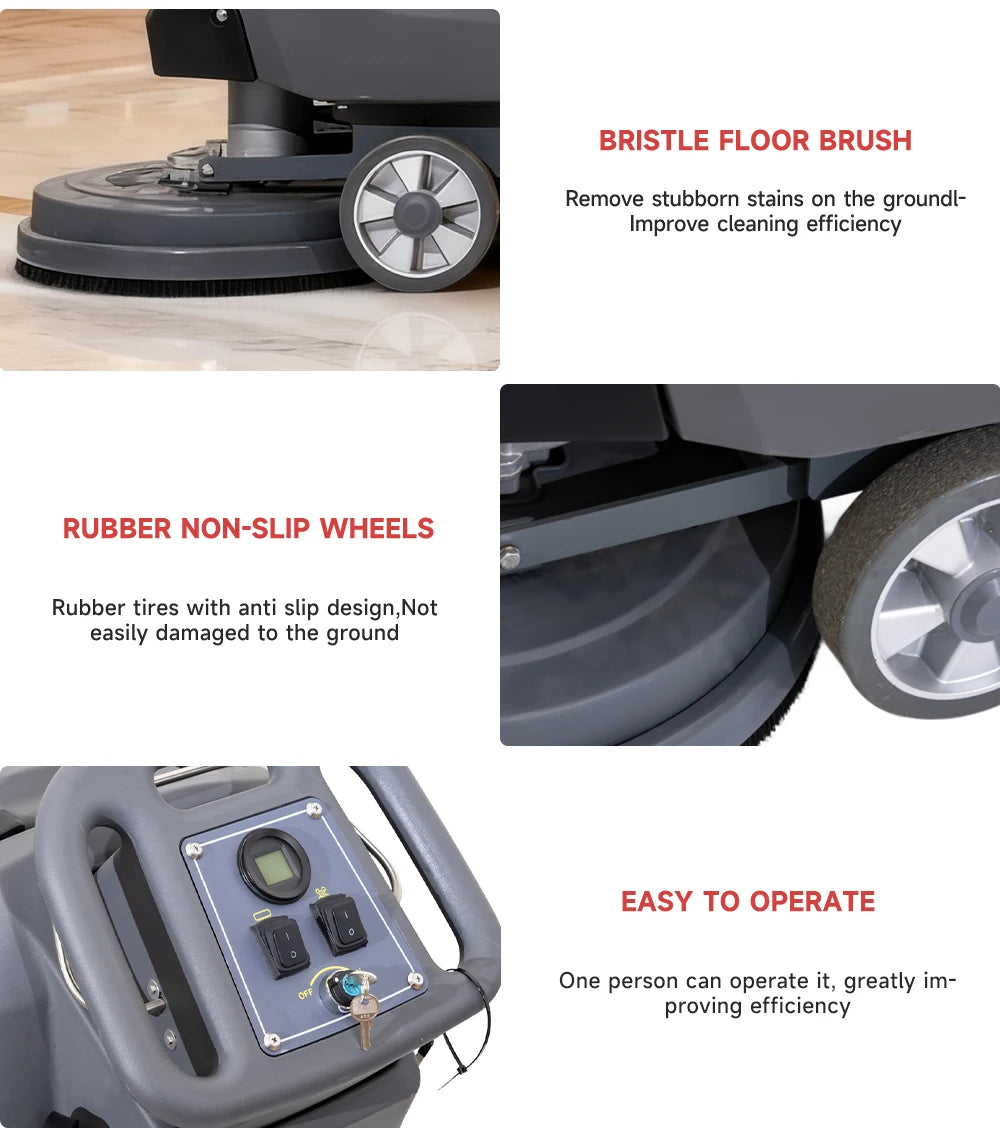 T4B Hand-pushed China Supplier Industrial Floor Cleaner Scrubber Warehouse Cement Floor Washing Machine