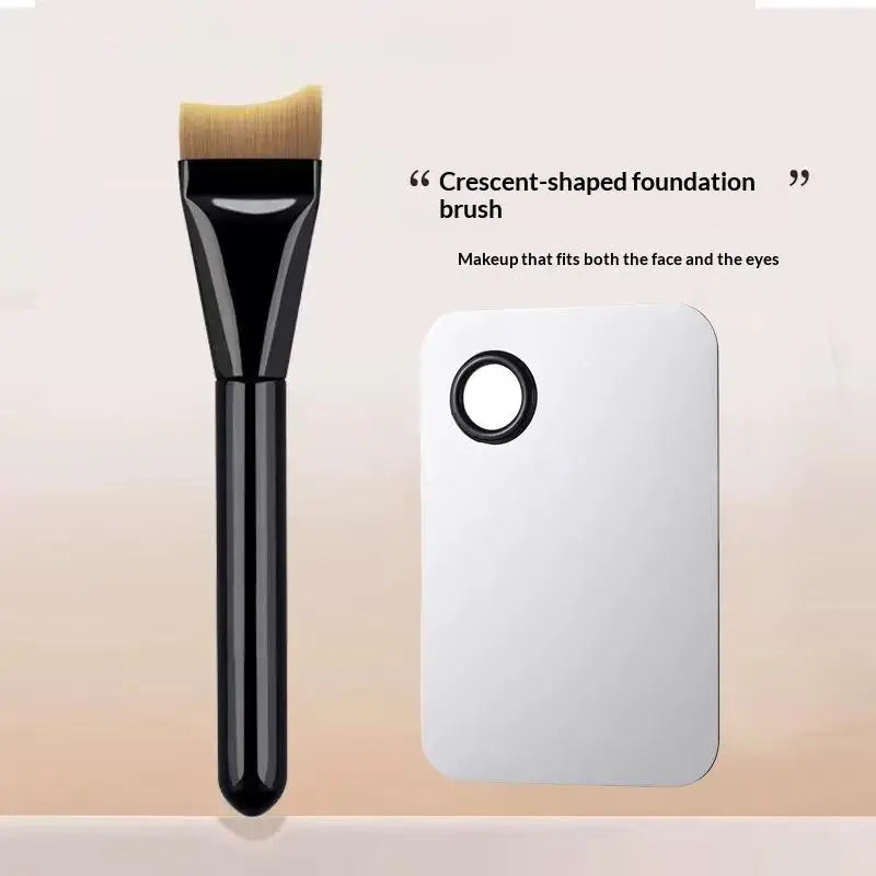 Makeup Foundation Brush Mixing Palette Stainless Steel Foundation Lipstick Eye Shadow Mixer Palette With Spatula MakeUp Set