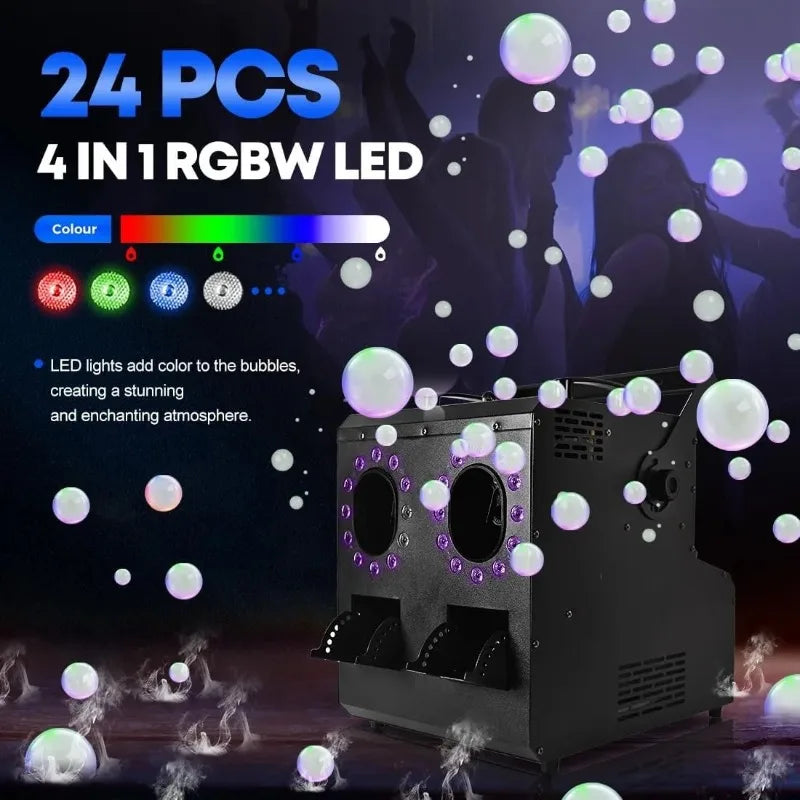1500W Metal Smoke Bubbles Machine  Remote Control Party Fog for Wedding Church Concerts