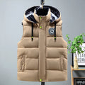 Black Men Cotton Padded Vest Fashion Detachable Hooded Sleeveless Jackets Winter Warm Men's Clothes Male Thick Coat Big Size 5XL