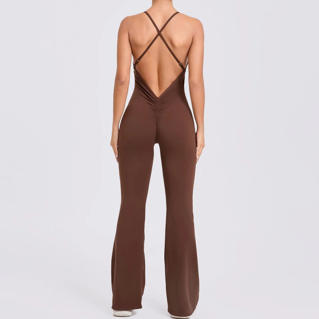 Cloud Rise Yoga SEXY Sports Jumpsuit Women Gym Fitness Playsuit Training Rompers Female Workout Bodysuits Lady Backless Overalls