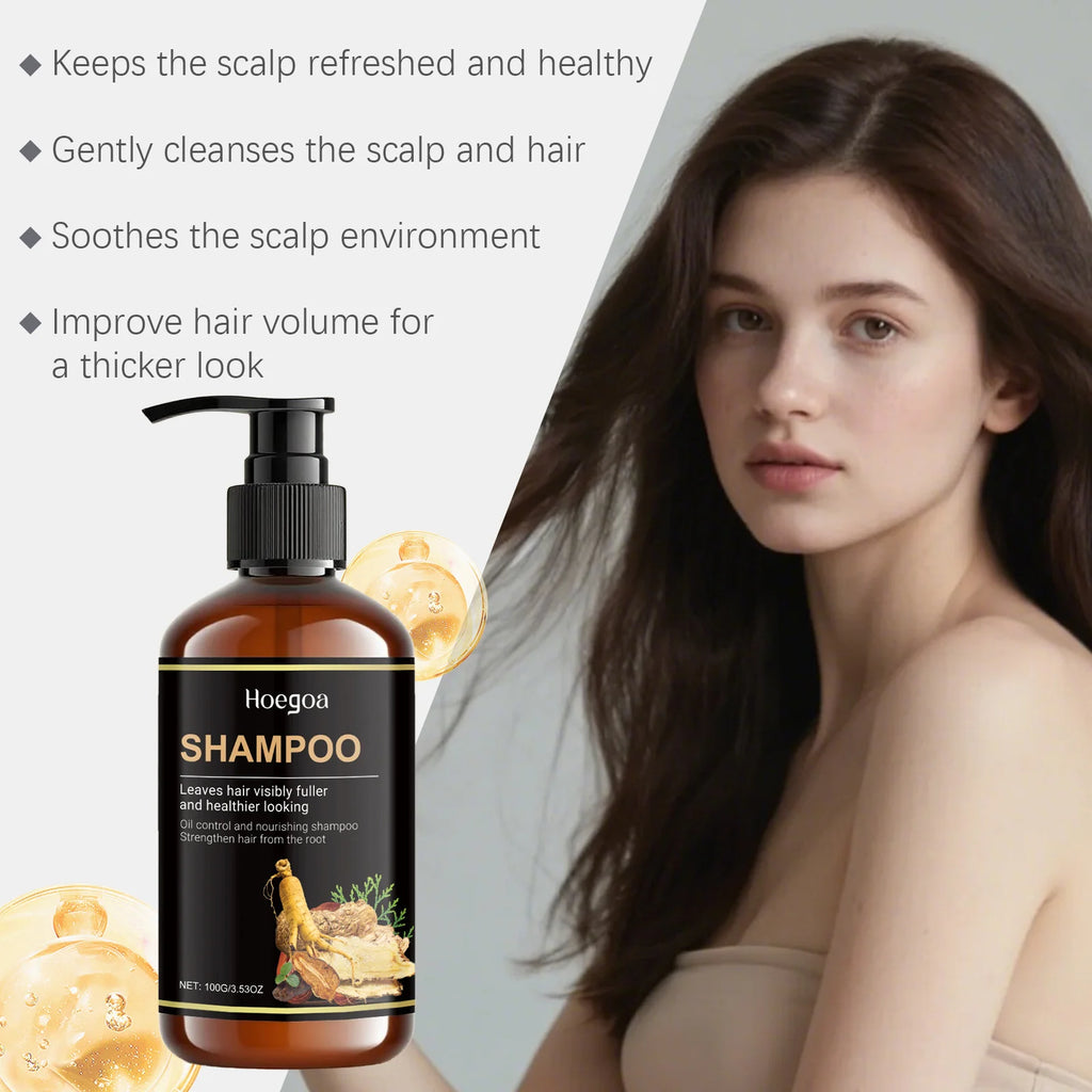Ginseng Polygonum Multiflorum Shampoo Refreshing Oil Control Anti Dandruff Reduce Loss Repair Damaged Thicken Volumizing Hair
