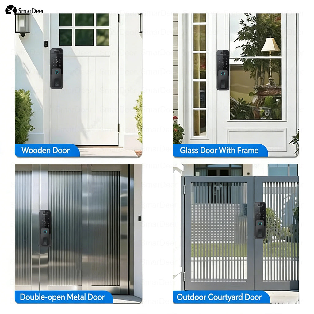Waterproof Outdoor Smart Door Lock Fingerprint Facial Recognition Password Anti-theft Security Electronic Lock for Gate Garden